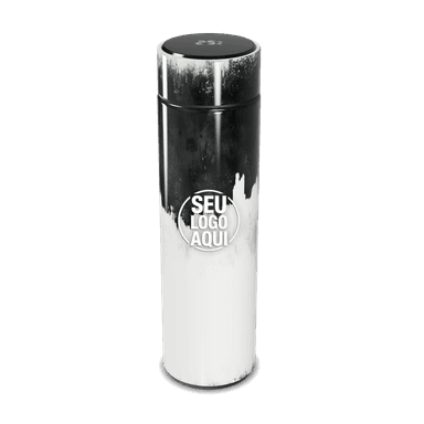 Garrafa Térmica Touch Preto E Branco Digital personalizado