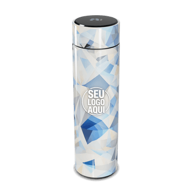 Garrafa Térmica Touch Estampa Geométrica Azul personalizado