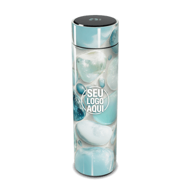 Garrafa Térmica Touch Azul Vidro Decorado personalizado