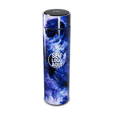 Garrafa Térmica Touch Estampa Azul Abstrata personalizado