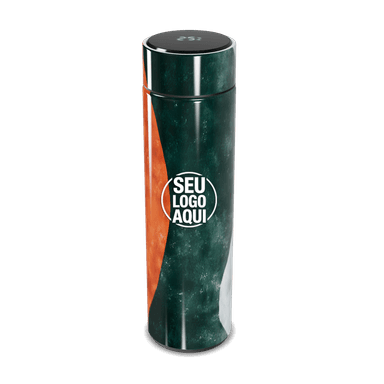 Garrafa Térmica Touch Verde E Laranja Inox personalizado