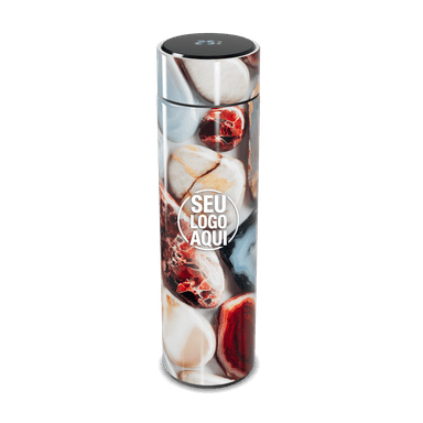 Garrafa Térmica Touch Estampa Pedras Coloridas personalizado