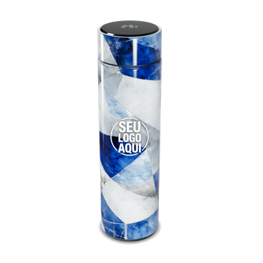 Garrafa Térmica Touch Azul Marmorizada personalizado