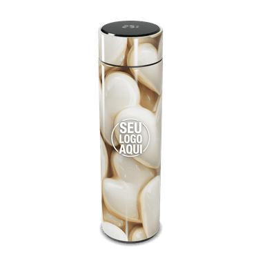 Garrafa Térmica Touch Corações Branca personalizado