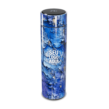 Garrafa Térmica Touch Azul Texturizada personalizado