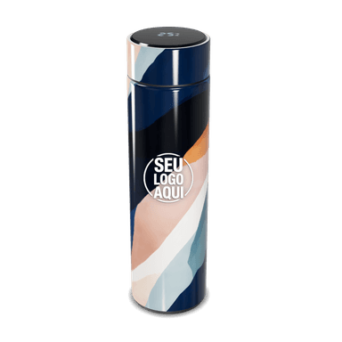 Garrafa Térmica Touch Azul Com Estampa Abstrata personalizado