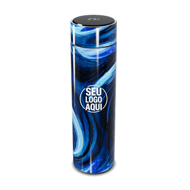 Garrafa Térmica Touch Azul Com Estampa Artística personalizado
