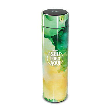 Garrafa Térmica Touch Verde Amarela Estampada personalizado