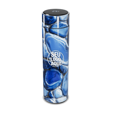 Garrafa Térmica Touch Azul Mármore personalizado