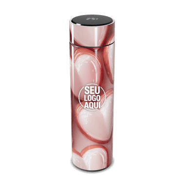 Garrafa Térmica Touch Corações Rosa personalizado