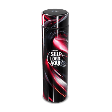 Garrafa Térmica Touch Design Abstrato Preto E Vermelho personalizado