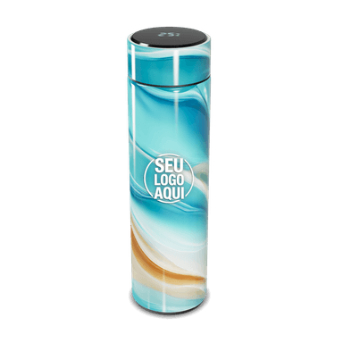 Garrafa Térmica Touch Azul Marmorizada personalizado