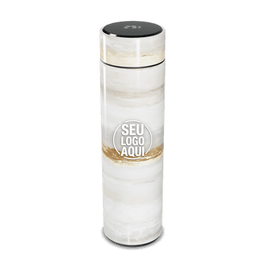 Garrafa Térmica Touch Mármore Branco Digital personalizado