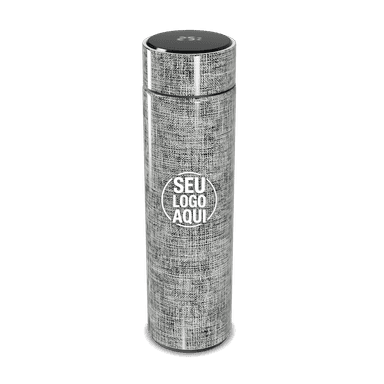 Garrafa Térmica Touch Texturizada Digital Cinza personalizado
