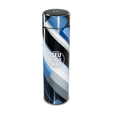 Garrafa Térmica Touch Listras Azul E Preto personalizado