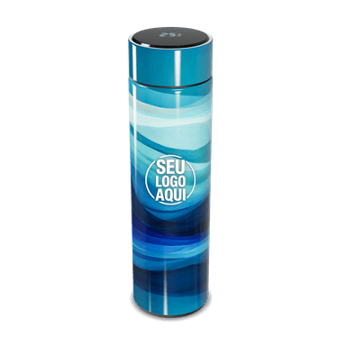 Garrafa Térmica Touch Azul Ondas personalizado