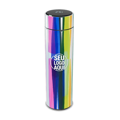 Garrafa Térmica Touch Arco Íris Inox personalizado