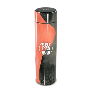 Garrafa Térmica Touch Preto E Laranja Abstrato personalizado