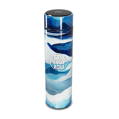 Garrafa Térmica Touch Estampa Azul E Branca personalizado