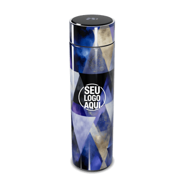 Garrafa Térmica Touch Geométrica Azul personalizado