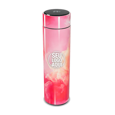 Garrafa Térmica Touch Rosa Impressão Nuvem personalizado