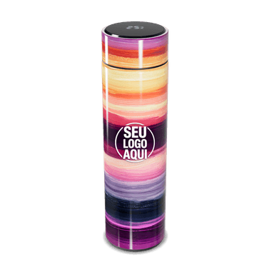 Garrafa Térmica Touch Listras Coloridas personalizado