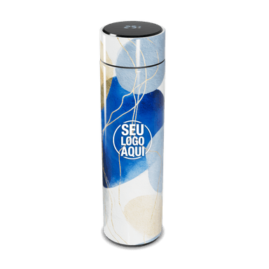 Garrafa Térmica Touch Azul Com Estampa Abstrata personalizado
