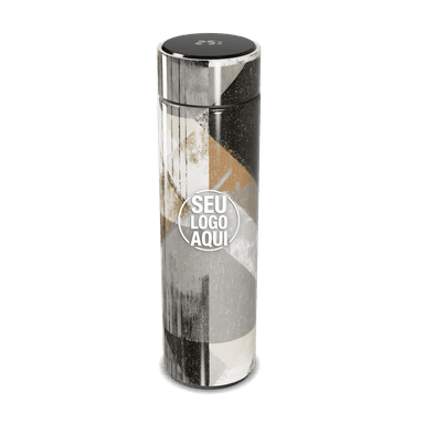 Garrafa Térmica Touch Geométrica Em Aço Inox personalizado