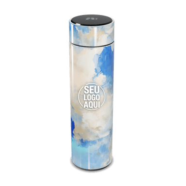 Garrafa Térmica Touch Azul Com Estampa Artística personalizado