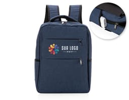 Mochila para notebook em couro preto, perfeita para viagens de negócios. Com design elegante e fecho seguro, garante