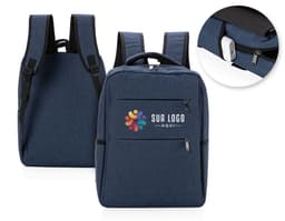 Mochila para notebook em couro preto, ideal para viagens de negócios. Moderna, elegante e segura, possui compartimentos