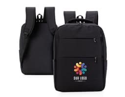 Mochila para notebook em couro preto, perfeita para viagens de negócios e trabalho. Com compartimento seguro para seu laptop