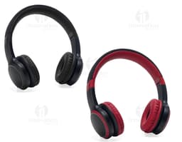 Fone de ouvido Bluetooth com revestimento de couro e luz LED RGB, ideal para ouvir música com alta qualidade de áudio.