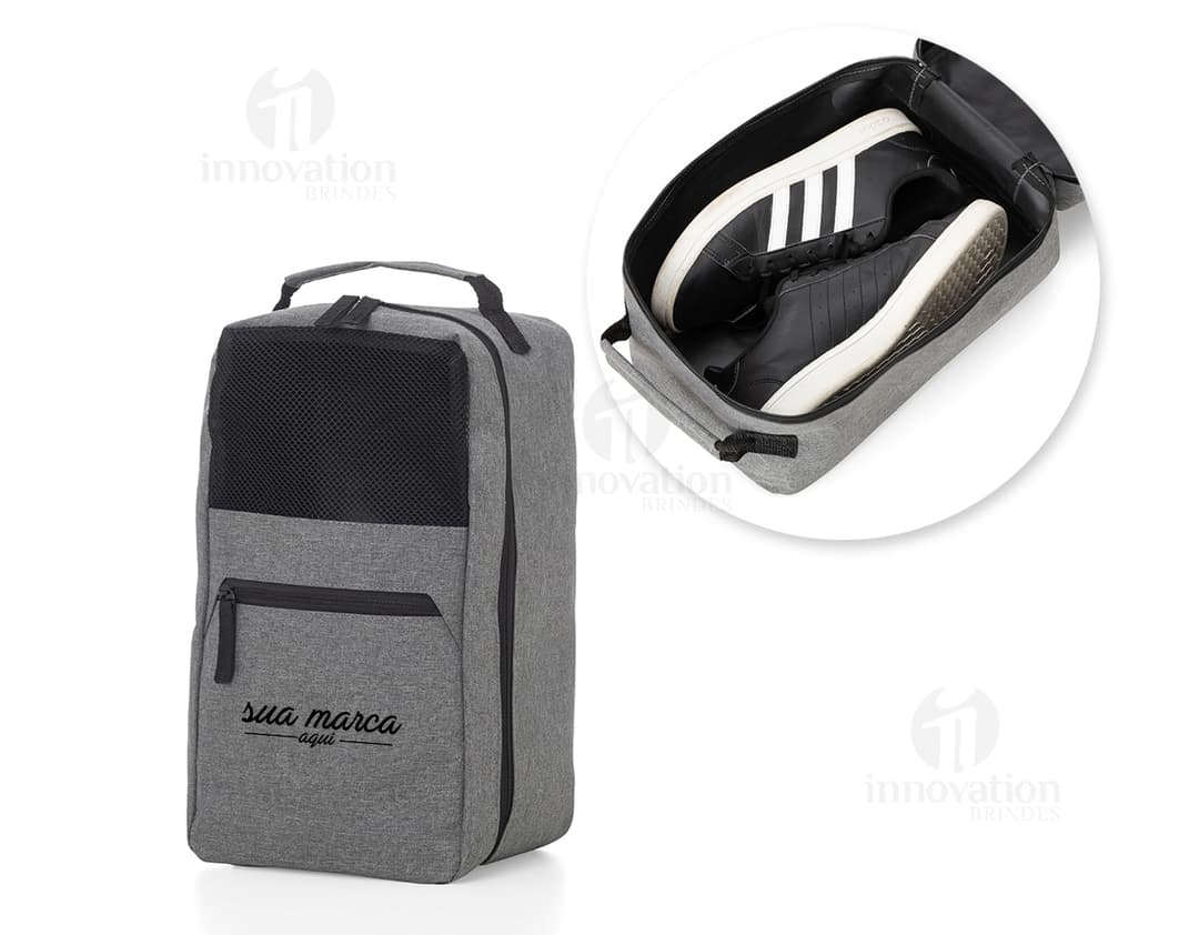 Porta Tênis de Couro Moderno para Viagem. Ideal para guardar seus tênis com segurança e estilo, esse porta tênis de couro é