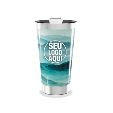Copo Térmico Estampa Montanhas Azul personalizado