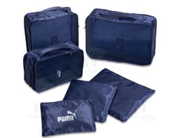 Kit Nécessaire 6 peças em couro preto - Ideal para viagens e organização pessoal. Moderno, prático e elegante, este conjunto