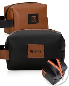 Purse de couro preto moderna para negócios, contendo dinheiro, papel, computador, óculos, notebook, colarinho, fita
