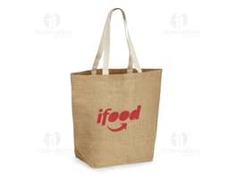 Elegant brown burlap bag for shopping and gifts - Visit our store and Perfect for stylish packaging and transporting gifts.