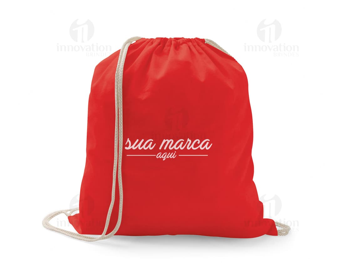 Mochila saco de algodão 370 x 410 mm - Prático e estiloso para presentear ou carregar seus pertences com muito charme. Feito