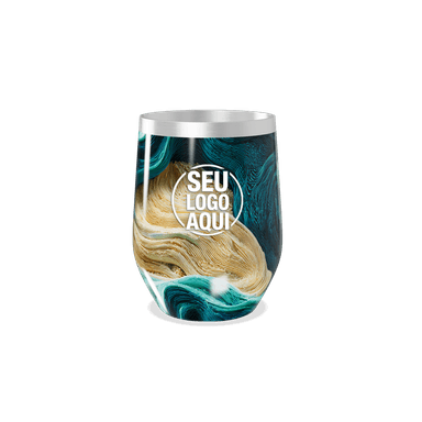 Copo Térmico Slim Abstrato Azul E Dourado personalizado