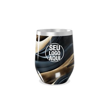 Copo Térmico Slim Design Abstrato Preto E Dourado personalizado