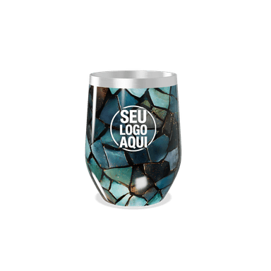 Copo Térmico Slim Vidro Azul Mosaico personalizado