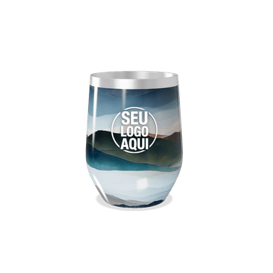 Copo Térmico Slim Paisagem Azul Inox personalizado