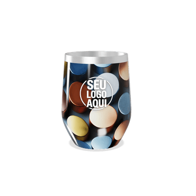 Copo Térmico Slim Estampado Bolinhas Coloridas personalizado