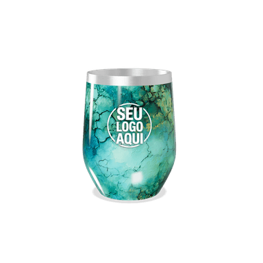 Copo Térmico Slim Verde Mármore Inox personalizado