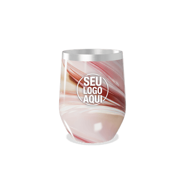Copo Térmico Slim Mármore Rosa Aço Inox personalizado