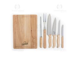 BBQ tool set 8 pieces in a retro leather case. A stylish and designed accessory for your BBQ. Set of stainless steel knives