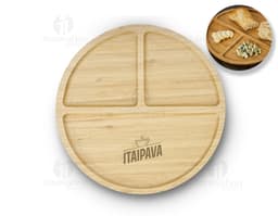 Petisqueira de bambu 30x30 - A forma perfeita de servir petiscos com elegância e estilo. Feita de bambu resistente, essa