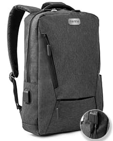 Mochila para notebook preta em couro genuíno, ideal para viagens de negócios. Compartimento espaçoso e design elegante. Organize seus equipamentos com segurança e estilo. Compre já!
