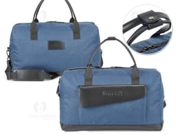 Bolsa de viagem de luxo em couro preto com fecho de segurança moderno. Elegante e espaçosa, perfeita para viagens de negócios